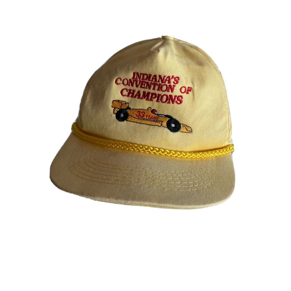 Snapback Hat Yellow Indiana Convention of Champions Racing Rope Cap